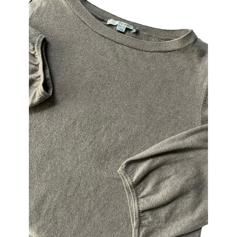 Boden Knit Sweater 3/4 Sleeve Crewneck Taupe Women's Size Medium cashmere angora